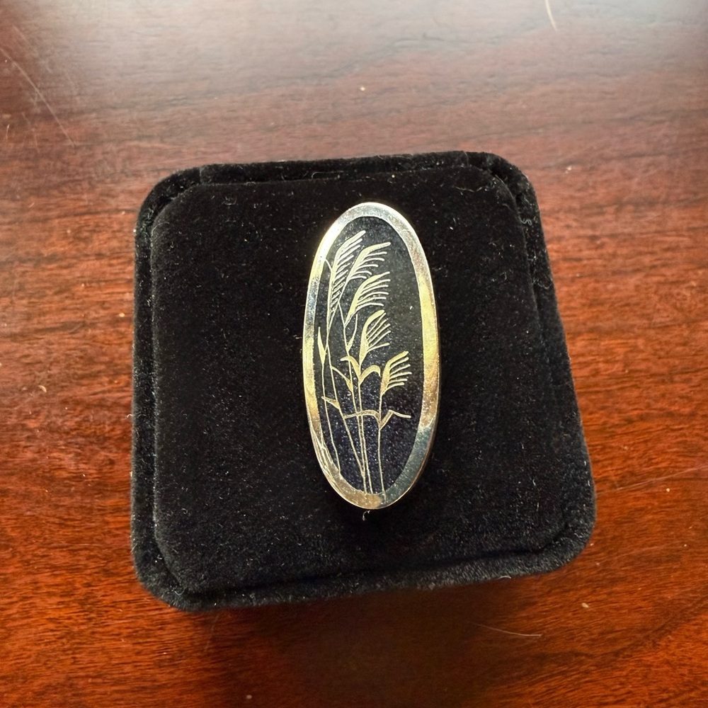 FA Silver and Black Art Nouveau Brooch